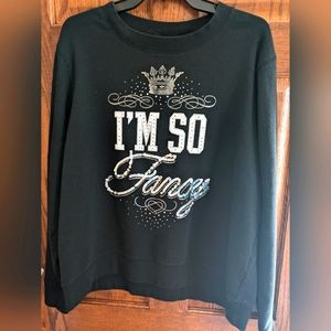 Juicy Couture Black I'm So Fancy Sweatshirt - Size XL